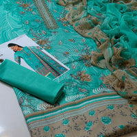 3-Piece Unstitched Lawn Suit – Digital Print Shirt & Chiffon Dupatta (Summer 2025)