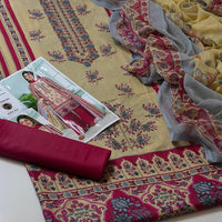 3-Piece Unstitched Lawn Suit – Digital Print Shirt & Chiffon Dupatta (Summer 2025)