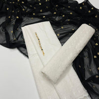3-Piece Unstitched Summer Lawn Dress β Chikan Kari Shirt & Trouser with Sequin Chiffon Dupatta