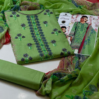 3-Piece Unstitched Lawn Suit – Digital Print Shirt & Chiffon Dupatta (Summer 2025)