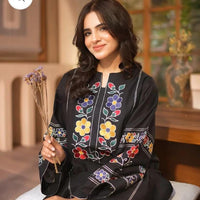 3-Piece Unstitched Embroidered Lawn Suit β Ari Work Shirt, Chiffon Dupatta & Embroidered Trouser