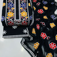 3-Piece Unstitched Embroidered Lawn Suit β Ari Work Shirt, Chiffon Dupatta & Embroidered Trouser