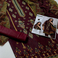 3-Piece Unstitched Lawn Suit – Digital Print Shirt & Chiffon Dupatta (Summer 2025)