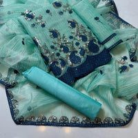 3-Piece Unstitched Khaddi Suit – Boring Work Shirt & Embroidered Jaal Dupatta