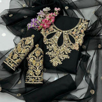 3-Piece Unstitched Fancy Dress – Indian Organza Nagina Work with Boti Dupatta