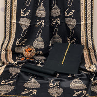 New Collection 2025  Swiss lawn  calligraphy digital print duppta  Kathan silk plain shirt and trouser  3pc suit   With Neckline