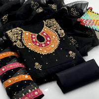 3-Piece Wedding Dress for Girls – Handmade Shirt, Kataan Trouser & Organza Dupatta