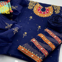 3-Piece Wedding Dress for Girls – Handmade Shirt, Kataan Trouser & Organza Dupatta