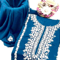 2-Piece Handmade Bember Crinkle Dress – Gotta Gala Bail Shirt & Boti Dupatta