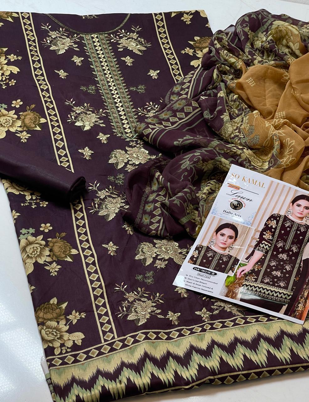 3-Piece Unstitched Lawn Suit – Digital Print Shirt & Chiffon Dupatta (Summer 2025)