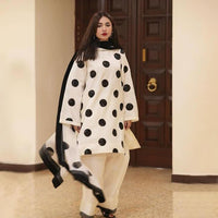 3-Piece Unstitched Organza Brushpant Dress – Kataan Trouser & Patch Dupatta