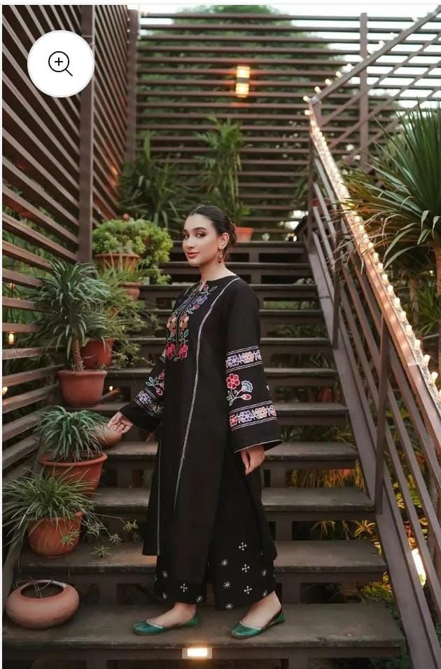 3-Piece Unstitched Embroidered Lawn Suit – Ari Work Shirt, Chiffon Dupatta & Embroidered Trouser