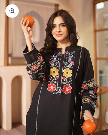 3-Piece Unstitched Embroidered Lawn Suit – Ari Work Shirt, Chiffon Dupatta & Embroidered Trouser