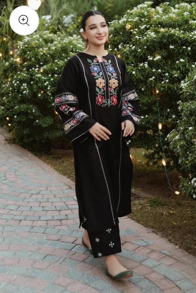 3-Piece Unstitched Embroidered Lawn Suit – Ari Work Shirt, Chiffon Dupatta & Embroidered Trouser