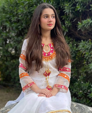 2-Piece Organza Dress – Zaari & Gotta Handwork