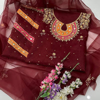 2-Piece Organza Dress – Zaari & Gotta Handwork
