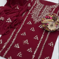 2-Piece Handmade Bember Crinkle Dress – Gotta Gala Bail Shirt & Boti Dupatta