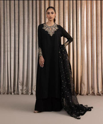 3-Piece Unstitched Fancy Dress – Indian Organza Nagina Work with Boti Dupatta