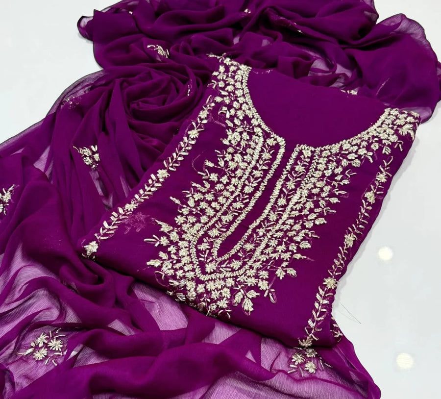 2-Piece Handmade Bember Crinkle Dress – Gotta Gala Bail Shirt & Boti Dupatta