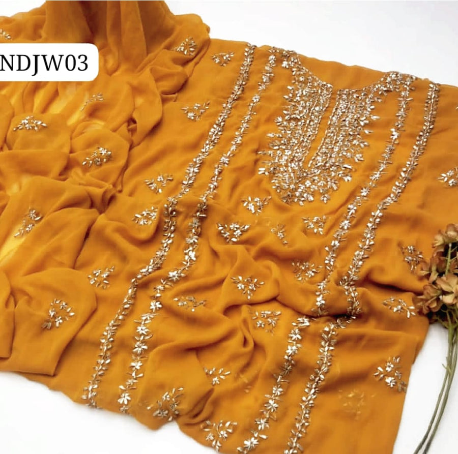 2-Piece Handmade Bember Crinkle Dress – Gotta Gala Bail Shirt & Boti Dupatta