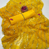 3-Piece Unstitched Suit – Kataan Silk Shirt & Shalwar with Sequin Embroidered Tissue Organza Dupatta